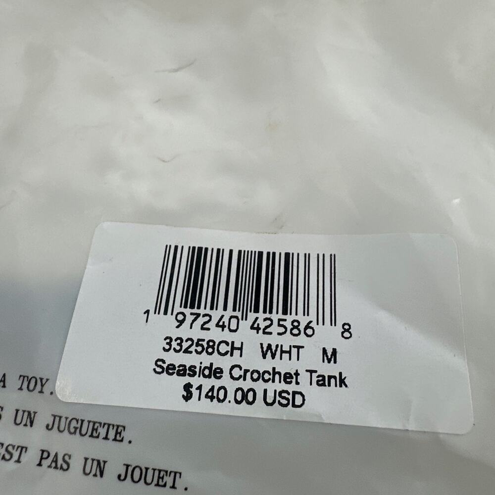 Frankies Bikinis White Seaside Crochet Tank Top Size M - Picture 3 of 11